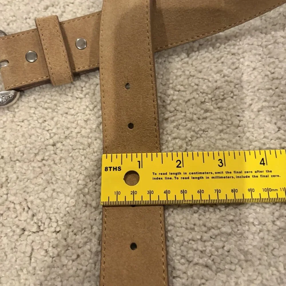 NWOT Cody James Men’s Rustler Suede Leather Belt W/ Buckle Tan Size 34 Western